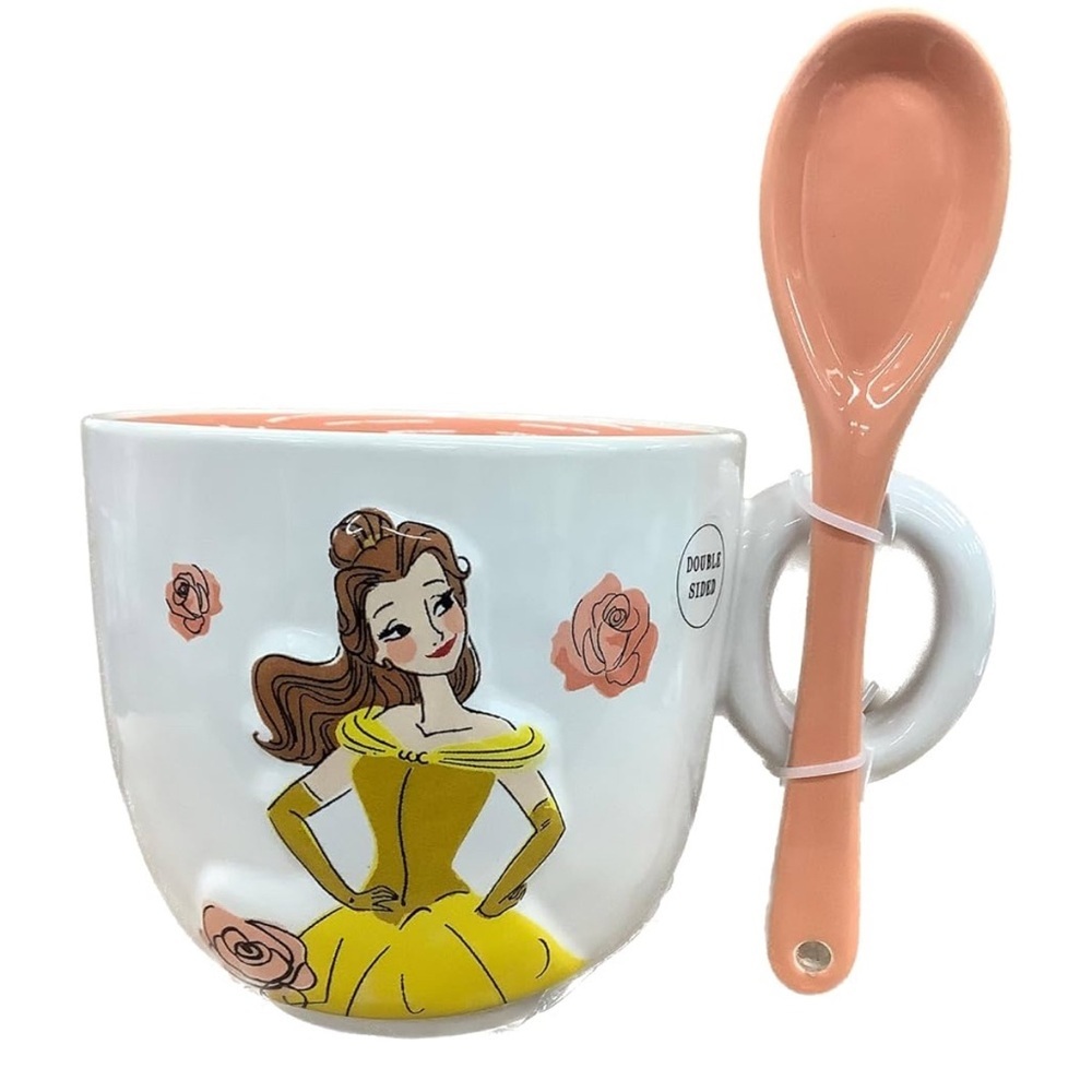 NWT RAE DUNN DISNEY Princess Belle Mug With Spoon Desirable Collectors Item